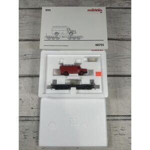 Märklin H0 48755 DB Heavy-Duty Flat Car w/ Büssing Fire Rescue Truck MHI Exclusi